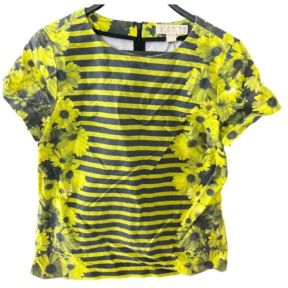 Michael Kors Tops - Michael Michael Kors Women’s Floral Stripe Blouse - Size M - Short Sleeve Top